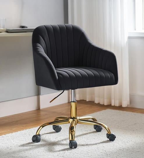 Solemn Sungger Velvet Guest Chairs In Black Colour