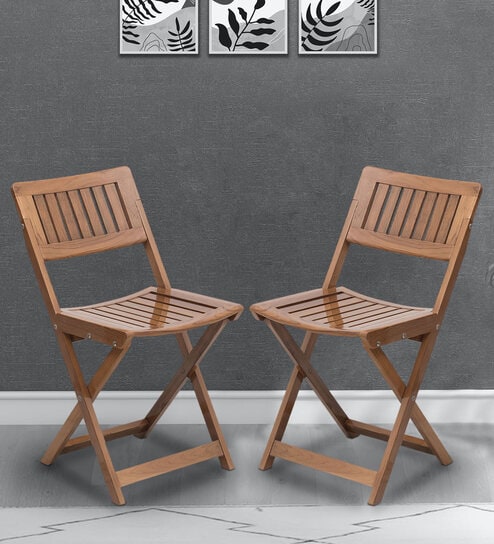 Soli Folding Chair (Set of 2) in Teak Colour