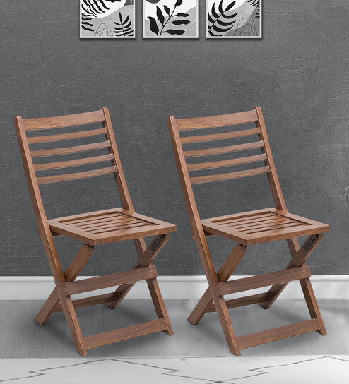 Soli Folding Chair (Set of 2) in Teak Colour