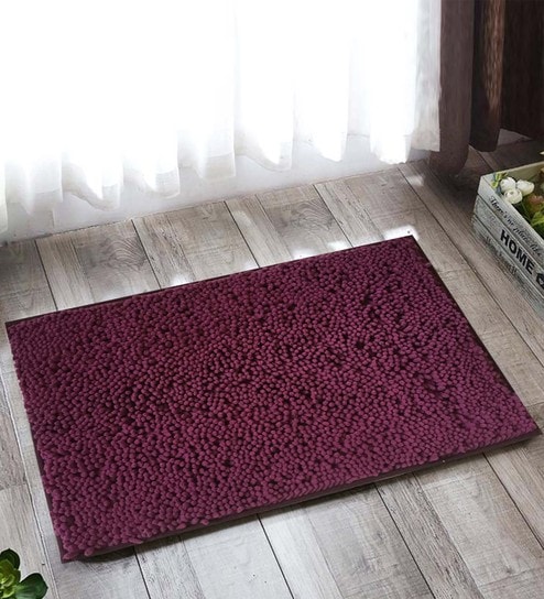 Buy Purple Polyester Stain Resistant Bath Mats 18 X 12 Inches By