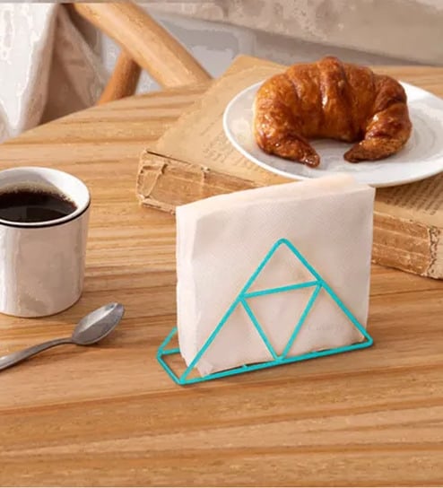 Blue Iron Triangle Tissue Holder