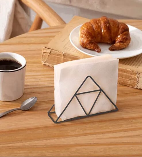 Black Iron Triangle Tissue Holder