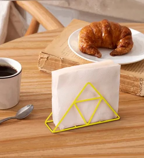 Yellow Iron Triangle Tissue Holder