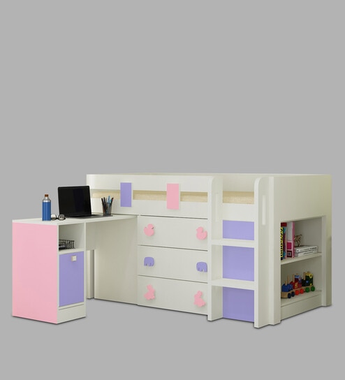 Sonoma Bunk Bed in English Pink & Persian Lilac Finish with Drawer Storage
