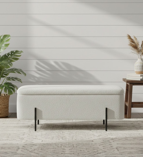 Sonsie Fabric Benches In Beige Colour