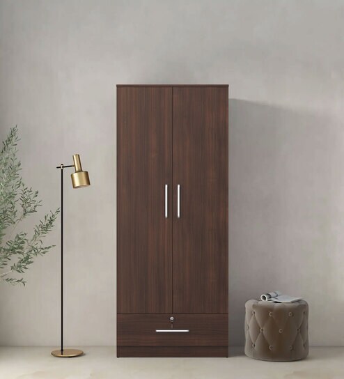 Souma 2 Door Wardrobe in Regato Walnut Finish with Drawer