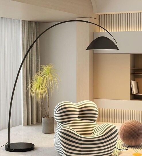 Sovereign Arc Black Metal Floor Lamp for Living Room