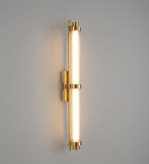 Sovereign Gold Linear Acrylic LED Wall Sconce Tri-Colour Light