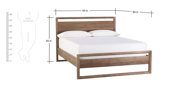 Buy Solid Pine Wood Queen Bed With Natural Finish By Asian Arts Online Queen Size Beds Beds Furniture Pepperfry Product