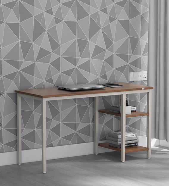 Buy Sos Carter Study Table In Lorraine Walnut Silver Grey Finish By Spacewood Online Modern Writing Tables Tables Furniture Pepperfry Product