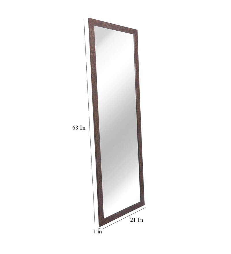 Buy Framed Full Length Mirror in Brown colour by Zahab Online Floor