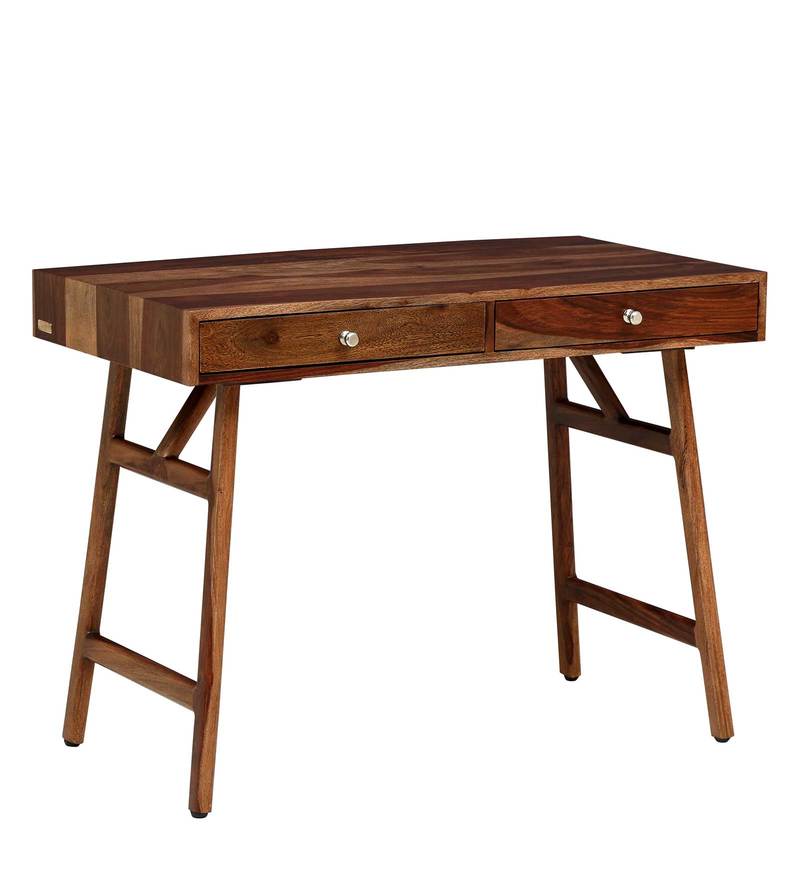 Buy Memphis Solid Wood Study Table in Rustic Teak Finish ...