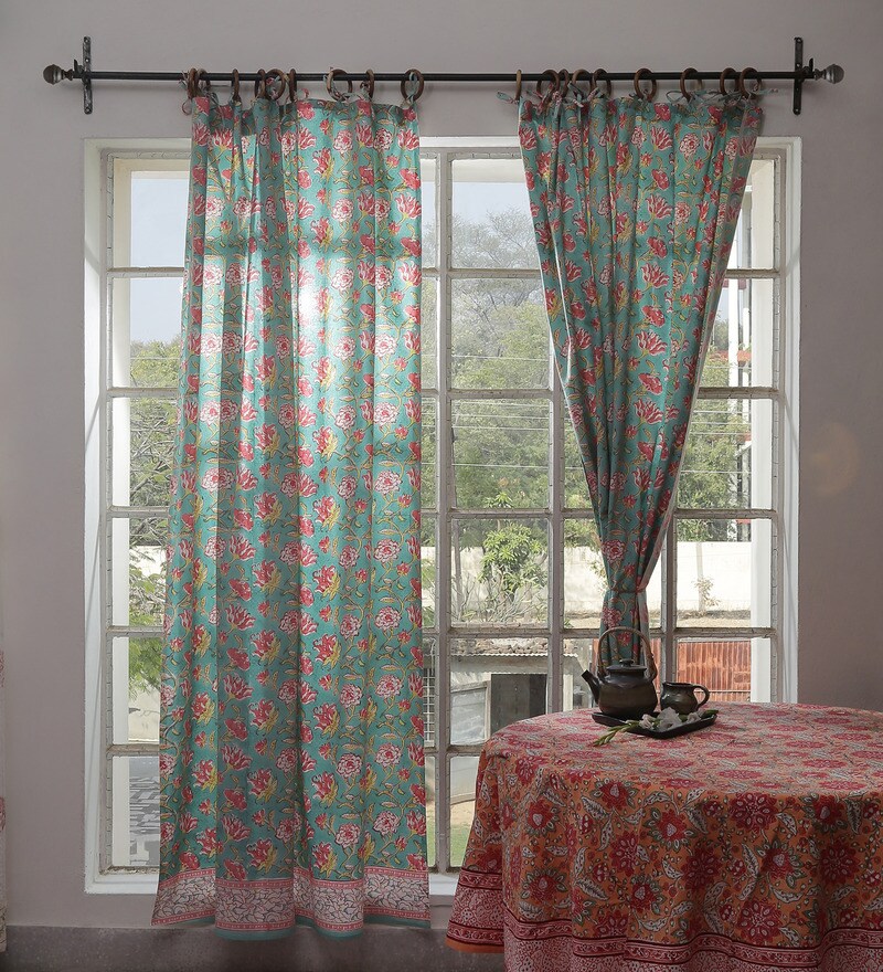 Buy Soma Multicolour Cotton 90 X 60 Inch Floral Handblock Door