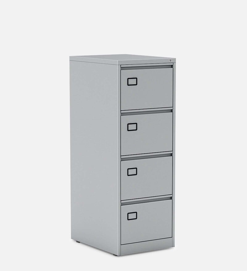 Sos Liteoffice 4 Drawer Vertical Filing In Silver Grey Finish