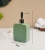 Teal Green Ceramic Rectangular Rough Stone Soap Dispenser