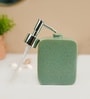 Teal Green Ceramic Rectangular Rough Stone Soap Dispenser