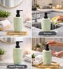 Teal Green Ceramic Oblong Wave Soap Dispenser