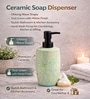 Teal Green Ceramic Oblong Wave Soap Dispenser
