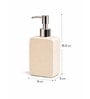 White Ceramic Rectangular Speckled Soap Dispenser With Silver Handle