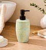 Teal Green Ceramic Oblong Wave Soap Dispenser