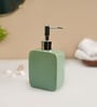 Teal Green Ceramic Rectangular Rough Stone Soap Dispenser