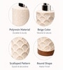 Beige Polyresin 300 Ml Round Scalloped Soap Dispenser
