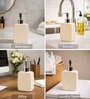 White Ceramic Rectangular Speckled Soap Dispenser With Silver Handle