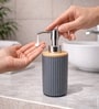 Grey Plastic Bathroom Accessories Set Of 4 With Oval Soap Dish