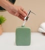 Teal Green Ceramic Rectangular Rough Stone Soap Dispenser