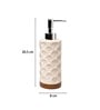 Beige Polyresin 300 Ml Round Scalloped Soap Dispenser