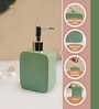 Teal Green Ceramic Rectangular Rough Stone Soap Dispenser