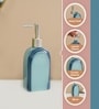 Sky Blue Ceramic Round Plain Soap Dispenser