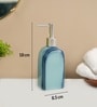 Sky Blue Ceramic Round Plain Soap Dispenser