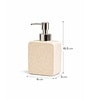 White Ceramic Rectangular Speckled Soap Dispenser With Silver Handle