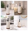 Beige Polyresin 300 Ml Round Scalloped Soap Dispenser