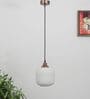 Sober Single Light Ceiling Pendant Light in Brushed Brass Finish With White Glass Shade