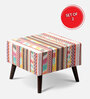Hues Fabric Seating Stools in Multi Color with (Set of 2)