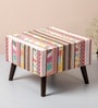 Hues Fabric Seating Stools in Multi Color with (Set of 2)