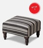 Bohemian Fabric Seating Stools in Black & White Color Set of 2
