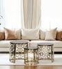 Sofia Nesting Coffee Table (Set Of 3) In Black & Gold Finish