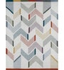 White Abstract Wool 8X6 Feet Handmade Carpet