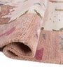Soft Abstract Distressed Floral Rug 6X9 ft| Medium Rose & Wasabi Carpet Dhurrie