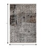 White And Beige Abstract Polyester 4X6 Feet Machine Made Carpet