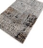 White And Beige Abstract Polyester 4X6 Feet Machine Made Carpet