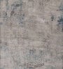 Blue And Grey Abstract Polyester 4X6 Feet Machine Made Carpet