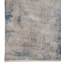 Blue And Grey Abstract Polyester 4X6 Feet Machine Made Carpet