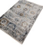 Blue And Grey Abstract Polyester 4X6 Feet Machine Made Carpet