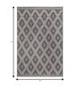Grey And Blue Geometric Polyester 4X6 Feet Machine Made Carpet