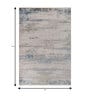 Blue And Silver Abstract Polyester 5X7 Feet Machine Made Carpet