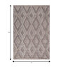 Beige And White Geometric Polyester 5X7 Feet Machine Made Carpet
